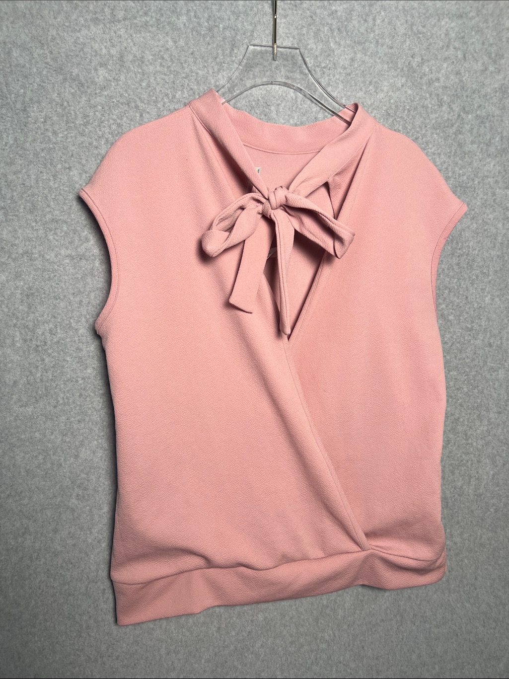 Sweet Pea For New York & Company Pink Open Back Bow Tie Sleeveless Blouse Nwt